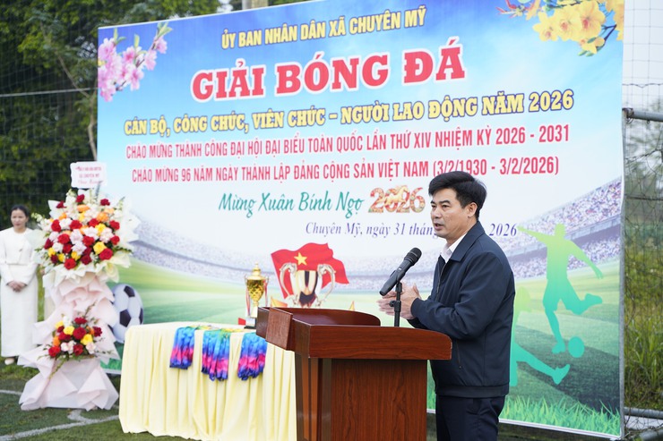 Sôi nổi Giải bóng đá cán bộ, công chức, viên chức và người lao động xã Chuyên Mỹ năm 2026- Ảnh 7.