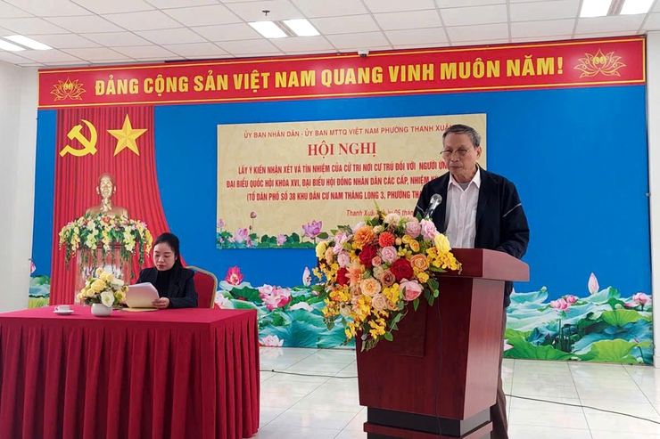 Phường Thanh Xuân hoàn thành tổ chức hội nghị lấy ý kiến cử tri nơi cư trú đối với người được giới thiệu ứng cử đại biểu Quốc hội và đại biểu HĐND các cấp nhiệm kỳ 2026-2031- Ảnh 10.