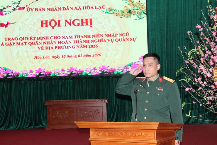 XÃ HÒA LẠC PHÁT LỆNH GỌI CÔNG DÂN NHẬP NGŨ NĂM 2026 VÀ GẶP MẶT QUÂN NHÂN XUẤT NGŨ- Ảnh 2.