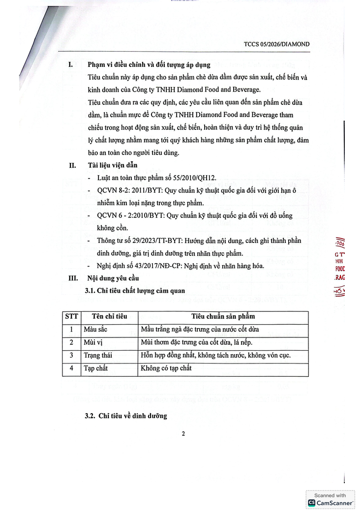 Bản tự công bố sản phẩm Chè dừa dầm- Ảnh 10.