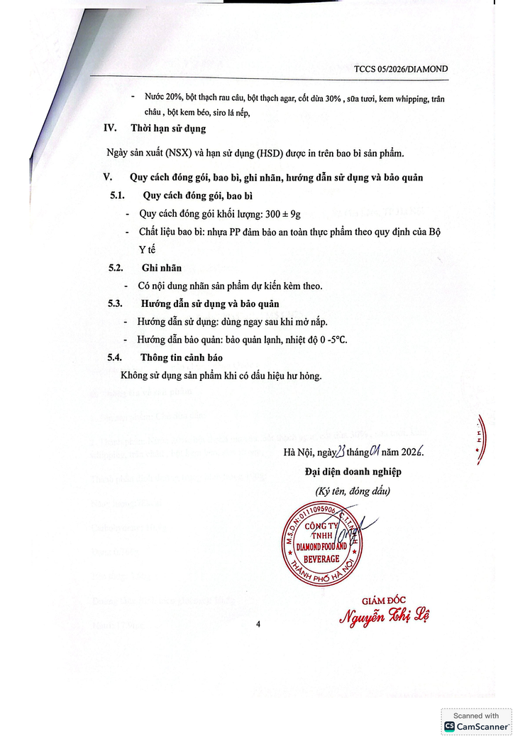 Bản tự công bố sản phẩm Chè dừa dầm- Ảnh 12.