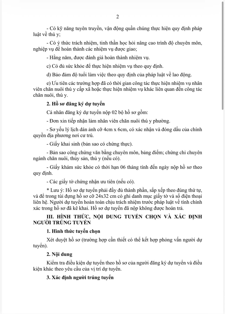 Tuyển chọn nhân viên chăn nuôi thú y phường Định Công- Ảnh 2.