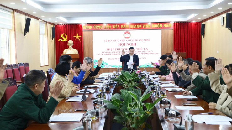 Xã Quang Minh tổ chức hội nghị hiệp thương lần thứ 3 thống nhất danh sách người ứng cử Đại biểu HĐND xã nhiệm kỳ 2026 – 2031- Ảnh 1.