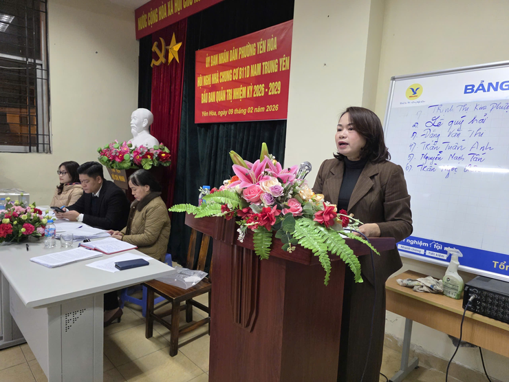 UBND phường Yên Hòa tổ chức thành công Hội nghị nhà chung cư bất thường bầu Ban quản trị nhà chung cư B11D Nam Trung Yên, nhiệm kỳ 2026 -2029- Ảnh 1.