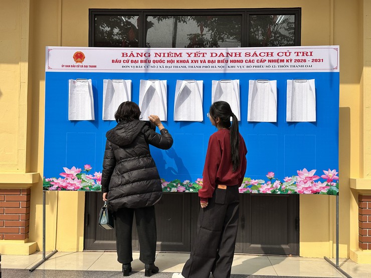 UBBC xã Đại Thanh kiểm tra công tác niêm yết danh sách cử tri tại 31 khu vực bỏ phiếu- Ảnh 2.