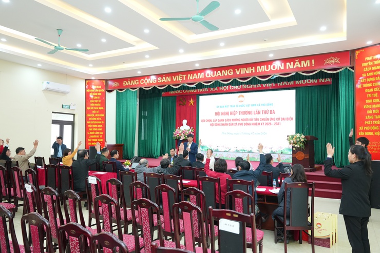Hội nghị hiệp thương lần thứ ba để lựa chọn, lập danh sách những người đủ tiêu chuẩn ứng cử đại biểu HĐND xã Phù Đổng nhiệm kỳ 2026-2031- Ảnh 3.