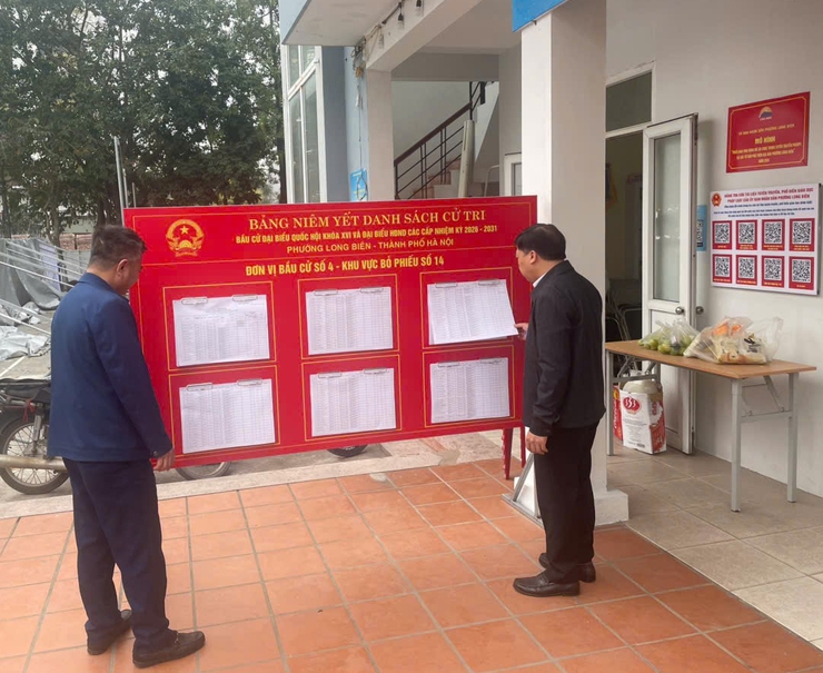 Kiểm tra công tác niêm yết danh sách cử tri bầu cử đại biểu Quốc hội khóa XVI và đại biểu Hội đồng nhân dân các cấp nhiệm kỳ 2026 - 2031- Ảnh 2.