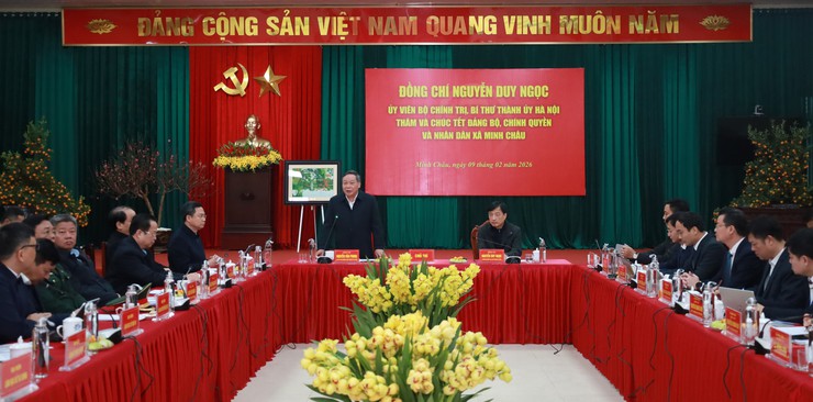 Bí thư Thành ủy Hà Nội Nguyễn Duy Ngọc: Phát triển xã Minh Châu ngày càng giàu đẹp, nhân dân ấm no, hạnh phúc- Ảnh 1.