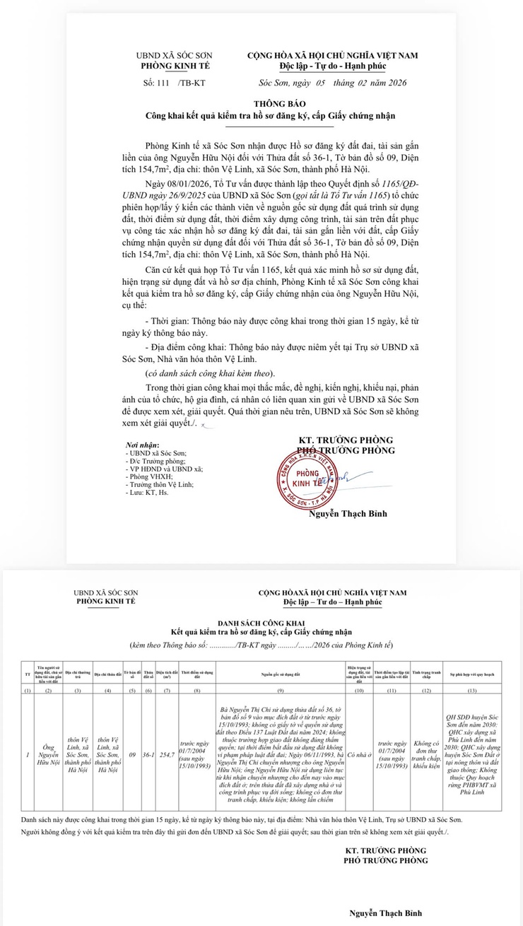 Thông báo công khai kiểm tra hồ sơ đăng ký, cấp Giấy chứng nhận- Ảnh 5.