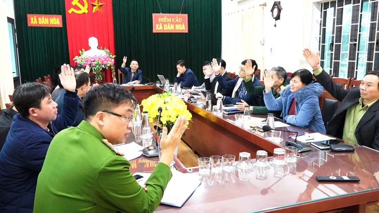 HỘI NGHỊ HIỆP THƯƠNG LẦN THỨ BA LẬP DANH SÁCH NHỮNG NGƯỜI ĐỦ TIÊU CHUẨN ỨNG CỬ ĐẠI BIỂU HĐND XÃ DÂN HOÀ, NHIỆM KỲ 2026 – 2031- Ảnh 7.