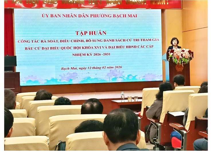 Tập huấn nghiệp vụ công tác bầu cử cho các thành viên 39 Tổ bầu cử phường Bạch Mai- Ảnh 2.