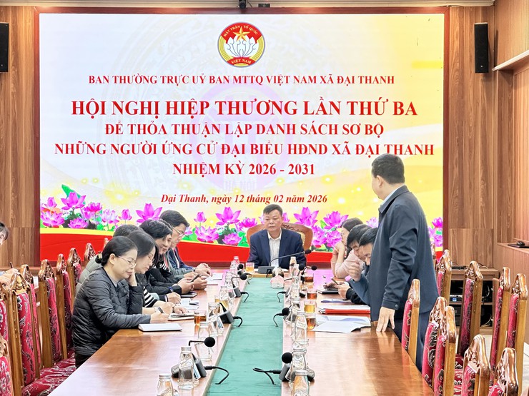 Hiệp thương lần thứ ba thoả thuận lập danh sách sơ bộ người ứng cử viên đại biểu HĐND xã Đại Thanh khoá II nhiệm kỳ 2026-2031- Ảnh 1.