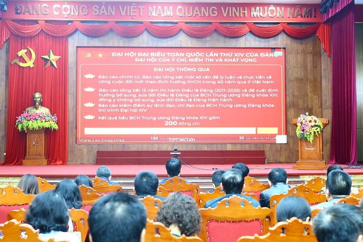 Thạch Thất: Cán bộ, Đảng viên tham dự hội nghị toàn quốc nghiên cứu, học tập, quán triệt và triển khai thực hiện Nghị quyết đại hội XIV của Đảng- Ảnh 7.