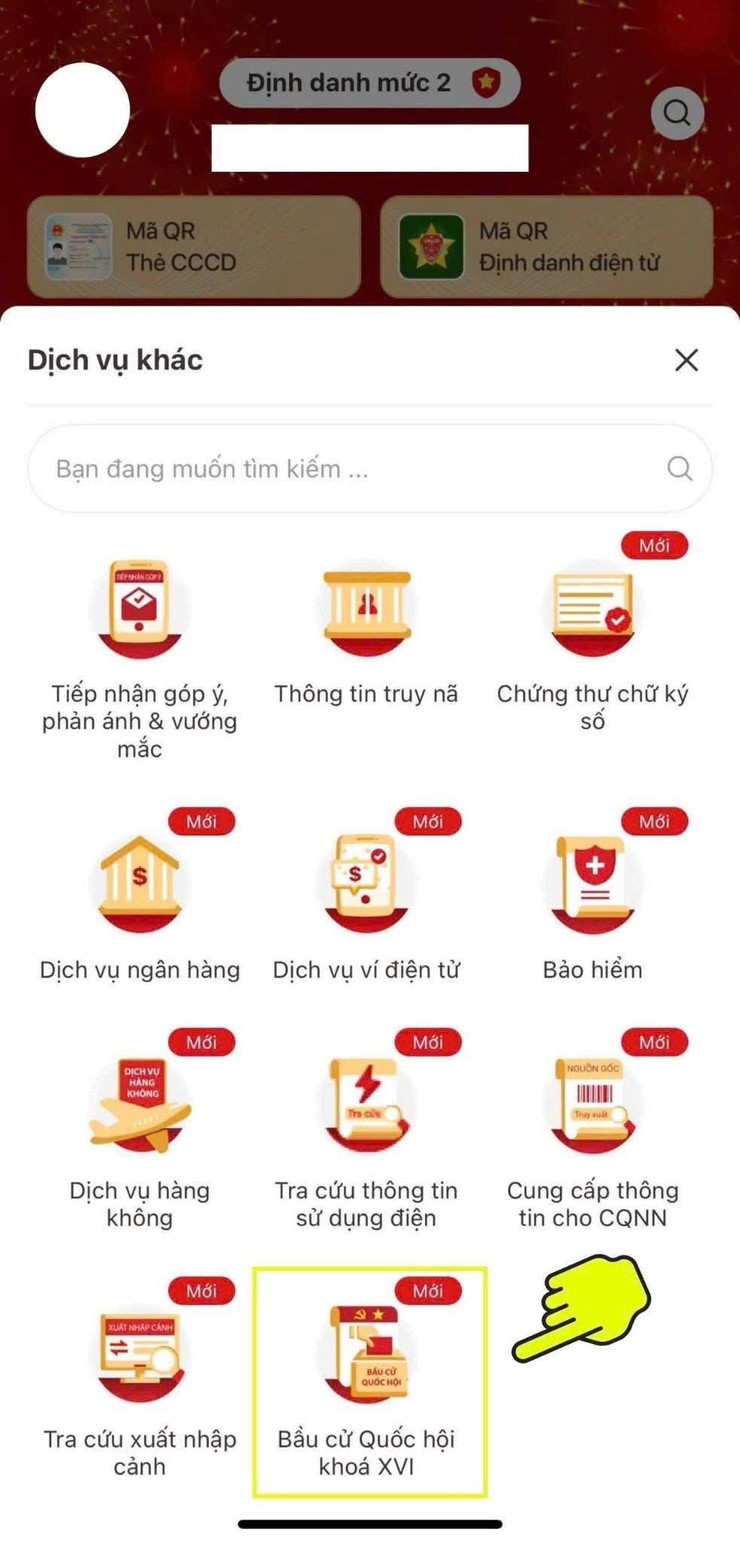 Hướng dẫn kiểm tra địa điểm khu vực bỏ phiếu bầu cử Quốc hội và Hội đồng nhân dân các cấp qua ứng dụng VNeID- Ảnh 1.