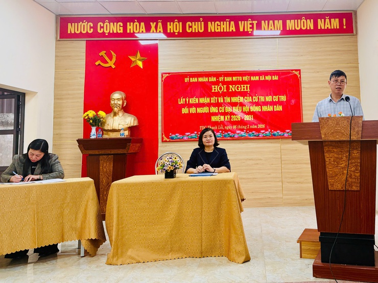 Xã Nội Bài hoàn thành việc lấy ý kiến, tín nhiệm cử tri 
đối với người ứng cử HĐND nhiệm kỳ 2026 - 2031
- Ảnh 1.