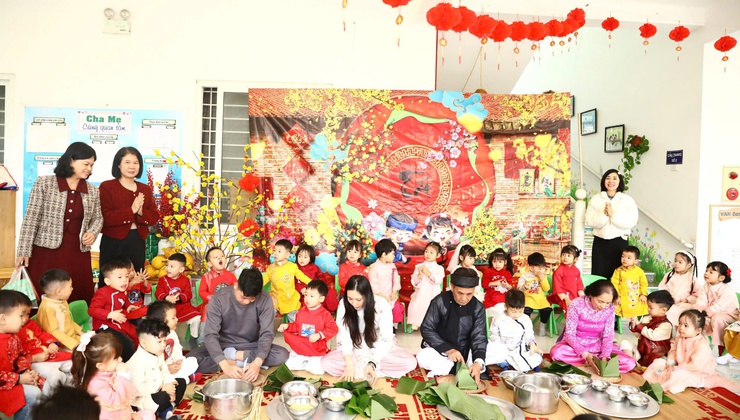 Mầm non Sơn Đồng tổ chức chương trình “Chào Xuân 2026”- Ảnh 1.