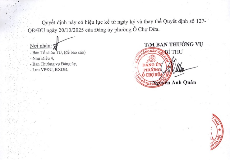 Phường Ô Chợ Dừa kiện toàn Ban chỉ đạo Phường lãnh đạo công tác bầu cử đại biểu Quốc hội khóa XVI và đại biểu Hội đồng nhân dân các cấp nhiệm kỳ 2026-2031- Ảnh 3.