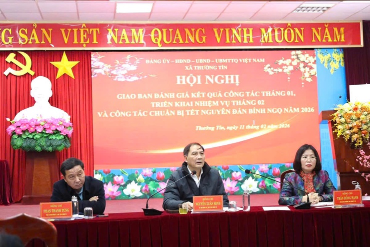 Đảng ủy xã Thường Tín tổ chức hội nghị giao ban công tác tháng 2 năm 2026- Ảnh 1.