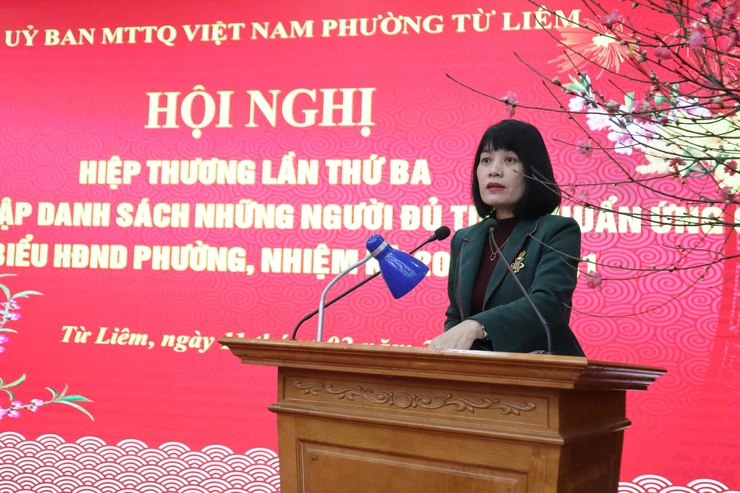 Hội nghị hiệp thương lần thứ ba để lựa chọn, lập danh sách những người đủ tiêu chuẩn ứng cử đại biểu HĐND phường Từ Liêm, nhiệm kỳ 2026 – 2031- Ảnh 2.