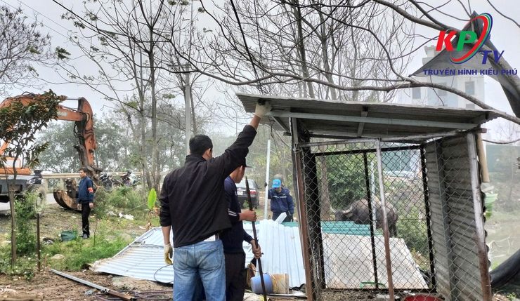 Xã Kiều Phú ra quân cưỡng chế 2 công trình vi phạm trật tự xây dựng trên đất công tại thôn Đĩnh Tú- Ảnh 5.