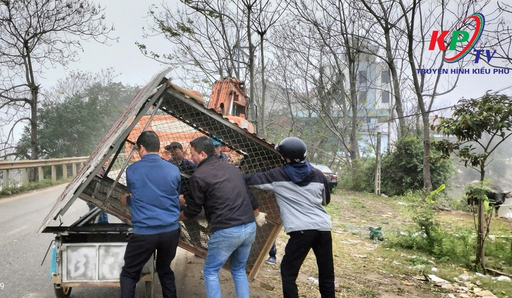 Xã Kiều Phú ra quân cưỡng chế 2 công trình vi phạm trật tự xây dựng trên đất công tại thôn Đĩnh Tú- Ảnh 4.