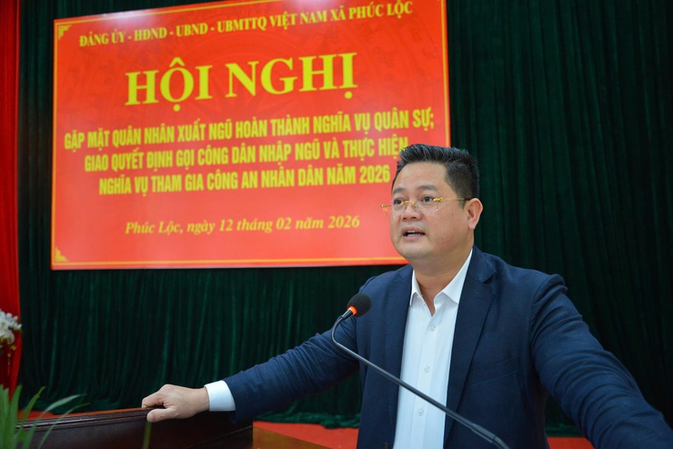 Xã Phúc Lộc: Gặp mặt quân nhân hoàn thành nghĩa vụ quân sự; giao Quyết định gọi công dân nhập ngũ và thực hiện CAND năm 2026- Ảnh 3.