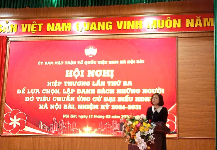 Hội nghị hiệp thương lần thứ ba chốt danh sách 46 ứng cử viên Hội đồng nhân dân xã Nội Bài, nhiệm kỳ 2026 - 2031- Ảnh 1.