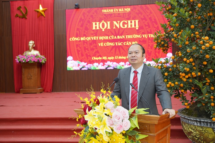 Hội nghị công bố Quyết định của Ban Thường vụ Thành uỷ Chuẩn y Bí thư Đảng uỷ xã Chuyên Mỹ- Ảnh 5.