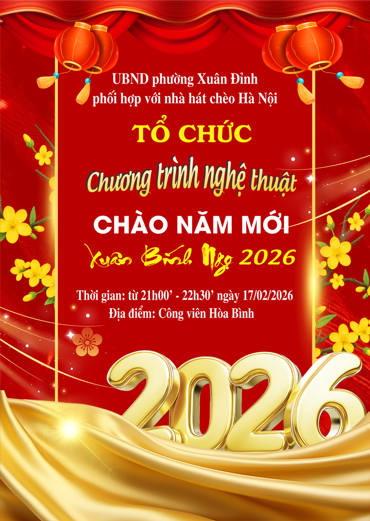 Phường Xuân Đỉnh tổ chức bắn pháo hoa Tết Nguyên đán Bính Ngọ 2026 tại Công viên Hòa bình- Ảnh 1.