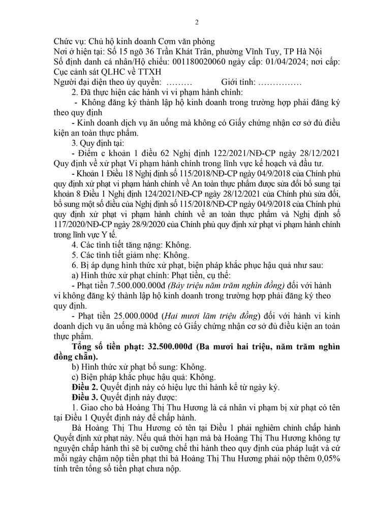 PHƯỜNG HỒNG HÀ: XỬ PHẠT 32,5 TRIỆU ĐỒNG ĐỐI VỚI HỘ KINH DOANH VI PHẠM TRONG LĨNH VỰC AN TOÀN THỰC PHẨM VÀ ĐĂNG KÝ KINH DOANH- Ảnh 2.