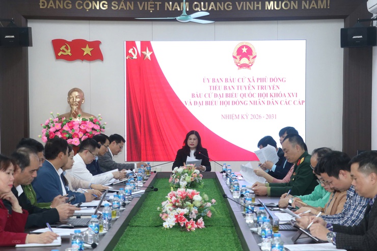 Xã Phù Đổng tổ chức Hội nghị giao ban Ban chỉ đạo Bầu cử Đại biểu Quốc hội khóa XVI và Bầu cử Đại biểu HĐND các cấp, nhiệm kỳ 2026 – 2031.- Ảnh 1.