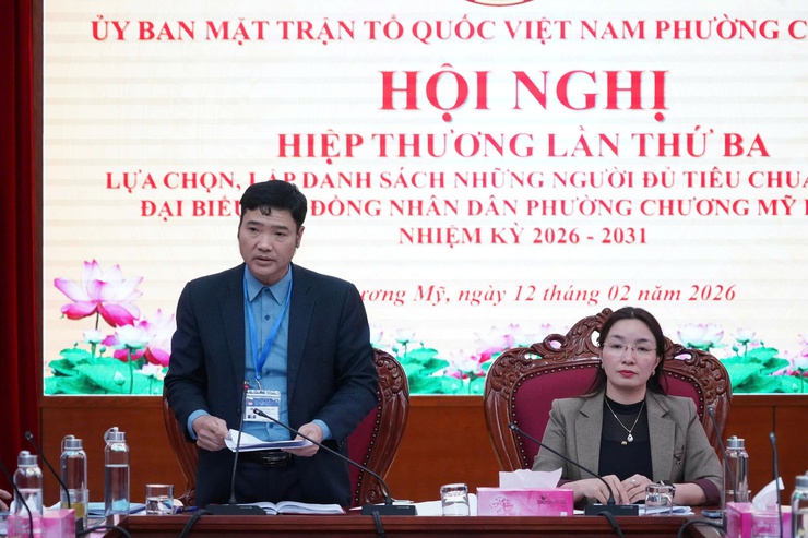 Hội nghị hiệp thương lần thứ ba phường Chương Mỹ thống nhất danh sách 43 người ứng cử đại biểu HĐND phường nhiệm kỳ 2026–2031- Ảnh 2.