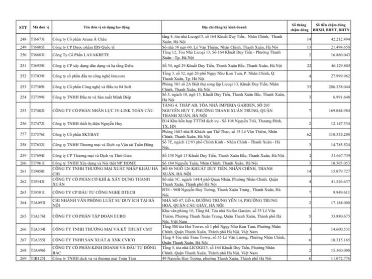 Công khai danh sách các đơn vị chậm đóng BHXH, BHYT, BHTN, BHTNLĐ-BNN từ 02 tháng trở lên trên địa bàn phường Thanh Xuân- Ảnh 12.