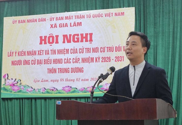 Uỷ ban Nhân dân - Ủy ban MTTQ Việt Nam xã Gia Lâm tổ chức Hội nghị lấy ý kiến nhận xét và tín nhiệm của cử tri nơi cư trú đối với người ứng cử đại biểu HĐND các cấp, nhiệm kỳ 2026–2031.- Ảnh 6.