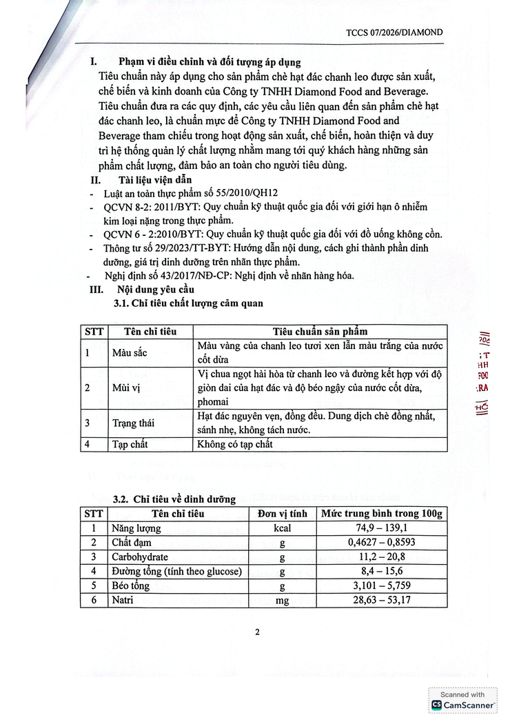 Bản tự công bố sản phẩm Chè hạt đác chanh leo- Ảnh 12.