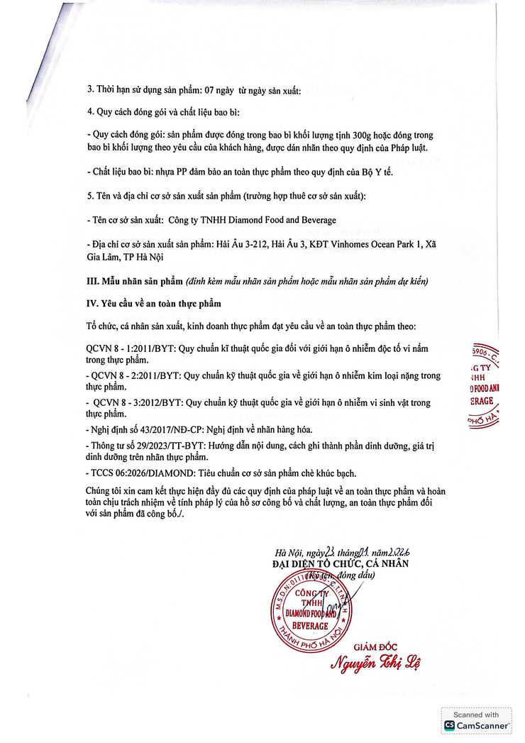 Bản tự công bố sản phẩm Chè Khúc bạch- Ảnh 2.