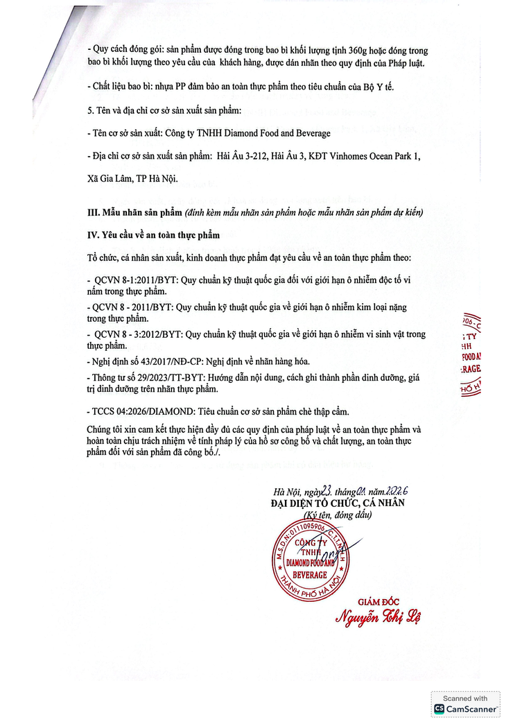 Bản tự công bố sản phẩm Chè thập cẩm- Ảnh 2.