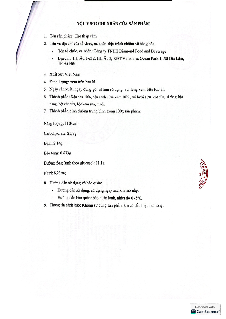 Bản tự công bố sản phẩm Chè thập cẩm- Ảnh 3.