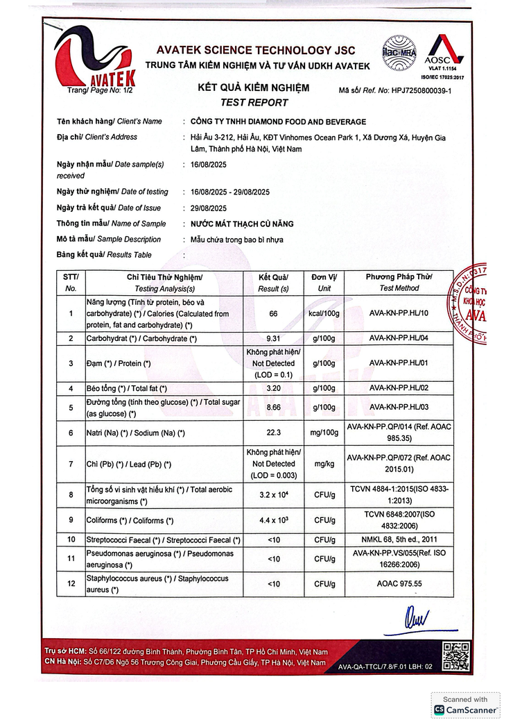 Bản tự công bố sản phẩm Nước mát thạch củ năng- Ảnh 4.