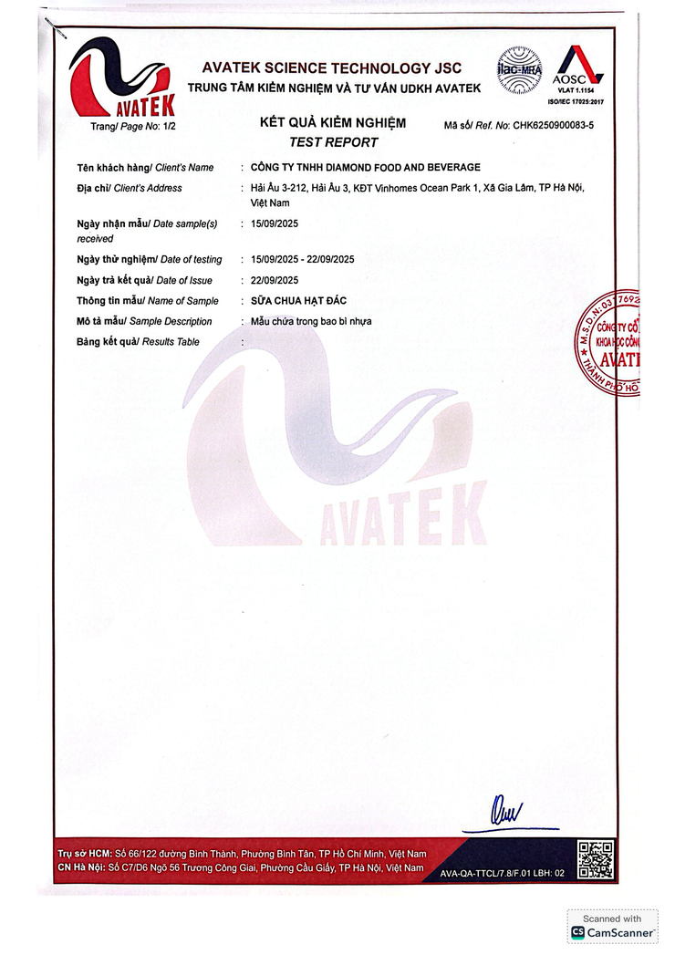 Bản tự công bố sản phẩm Sữa chua hạt đác- Ảnh 4.