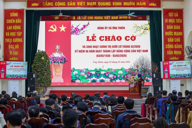 Đảng ủy xã Ứng Thiên tổ chức lễ chào cờ và sinh hoạt chính trị dưới cờ tháng 02/2026 kỷ niệm 96 năm ngày thành lập đảng cộng sản việt nam (03/02/1930 – 03/02/2026)- Ảnh 4.