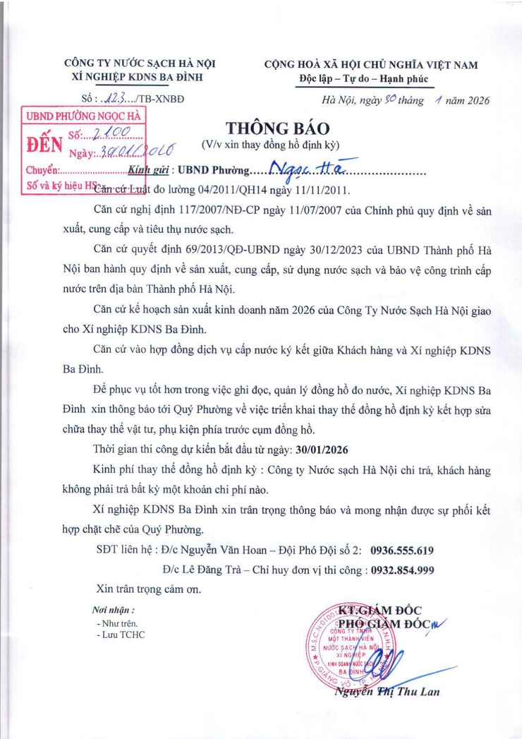 Thông báo thay đồng hồ định kỳ- Ảnh 1.
