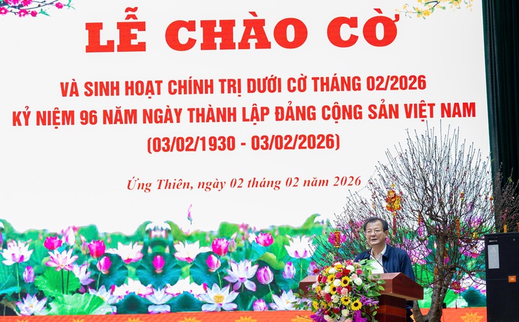 Đảng ủy xã Ứng Thiên tổ chức lễ chào cờ và sinh hoạt chính trị dưới cờ tháng 02/2026 kỷ niệm 96 năm ngày thành lập đảng cộng sản việt nam (03/02/1930 – 03/02/2026)- Ảnh 3.