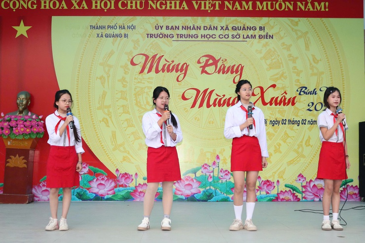Trường THCS Lam Điền tổ chức Chương trình “Mừng Đảng quang vinh – Mừng xuân thắng lợi”- Ảnh 6.