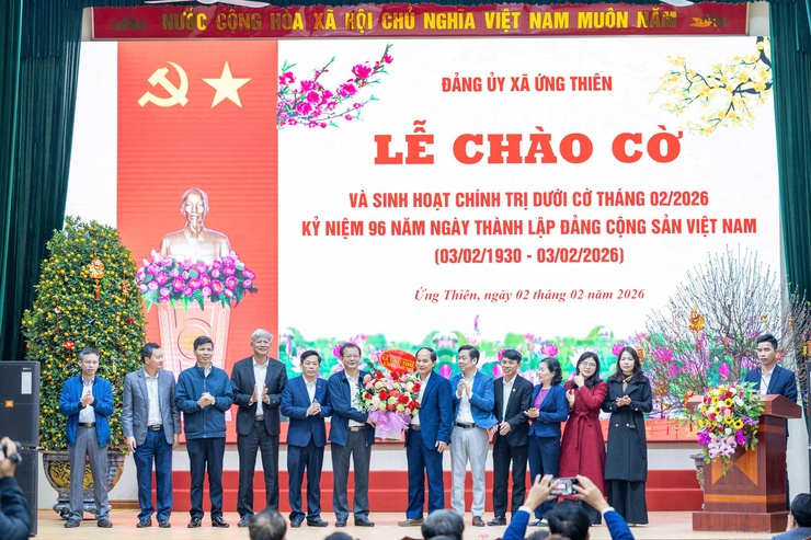 Đảng ủy xã Ứng Thiên tổ chức lễ chào cờ và sinh hoạt chính trị dưới cờ tháng 02/2026 kỷ niệm 96 năm ngày thành lập đảng cộng sản việt nam (03/02/1930 – 03/02/2026)- Ảnh 7.
