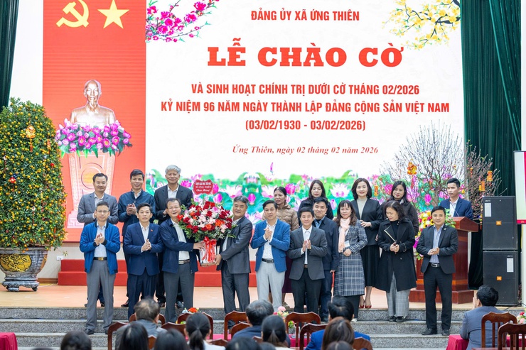 Đảng ủy xã Ứng Thiên tổ chức lễ chào cờ và sinh hoạt chính trị dưới cờ tháng 02/2026 kỷ niệm 96 năm ngày thành lập đảng cộng sản việt nam (03/02/1930 – 03/02/2026)- Ảnh 12.