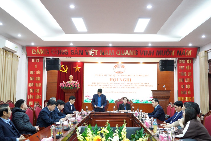 Chương Mỹ hiệp thương lần thứ hai nhằm thỏa thuận lập danh sách sơ bộ những người ứng cử đại biểu HĐND phường Chương Mỹ khóa II, nhiệm kỳ 2026–2031- Ảnh 1.