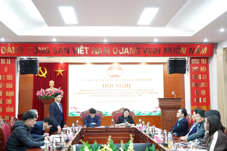 Chương Mỹ hiệp thương lần thứ hai nhằm thỏa thuận lập danh sách sơ bộ những người ứng cử đại biểu HĐND phường Chương Mỹ khóa II, nhiệm kỳ 2026–2031- Ảnh 6.