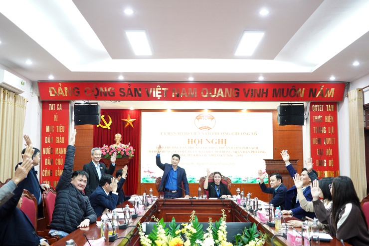 Chương Mỹ hiệp thương lần thứ hai nhằm thỏa thuận lập danh sách sơ bộ những người ứng cử đại biểu HĐND phường Chương Mỹ khóa II, nhiệm kỳ 2026–2031- Ảnh 4.