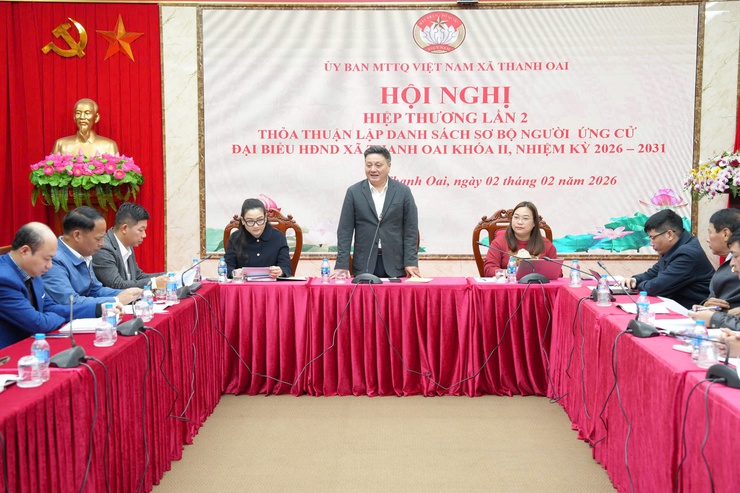 Thanh Oai hiệp thương lần thứ hai thỏa thuận, lập danh sách sơ bộ những người ứng cử đại biểu HĐND xã khóa II, nhiệm kỳ 2026 - 2031- Ảnh 2.